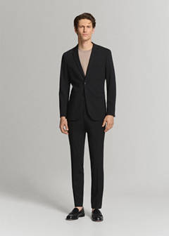 Stretch fabric super slim-fit suit trousers — Black 11