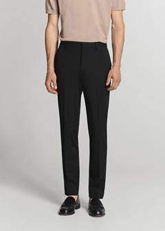 Stretch fabric super slim-fit suit trousers — Black 10
