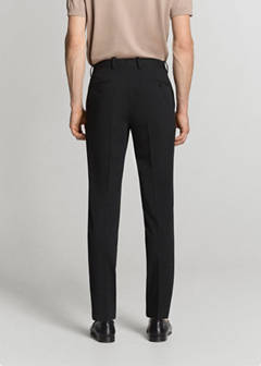 Stretch fabric super slim-fit suit trousers — Black 12