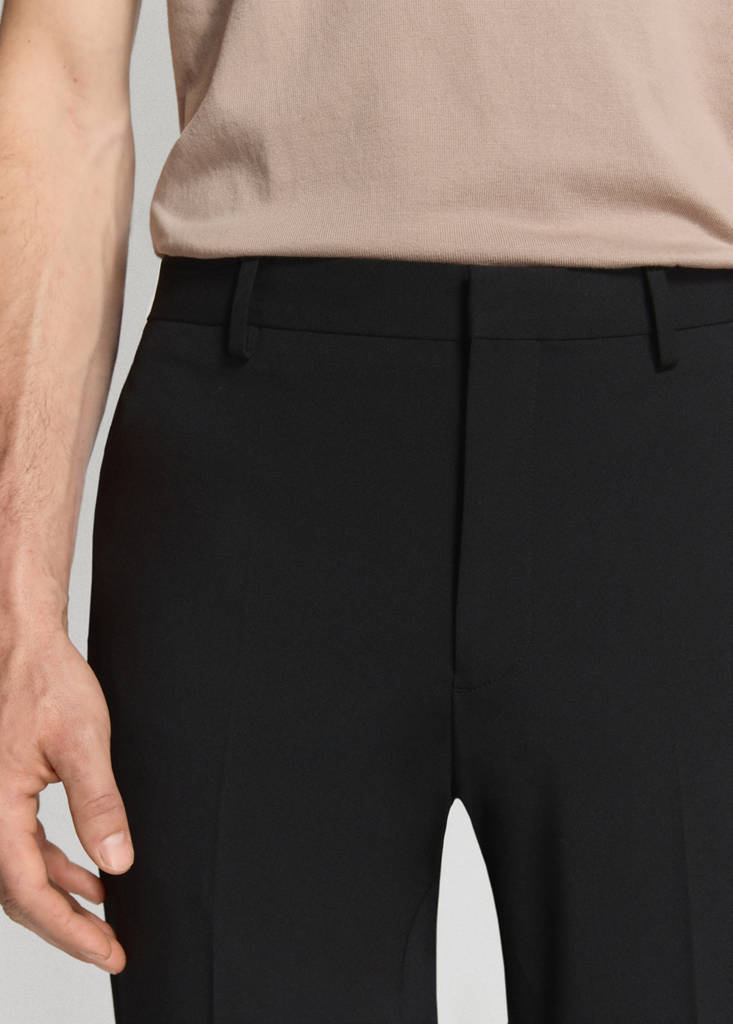 Stretch fabric super slim-fit suit trousers — Black