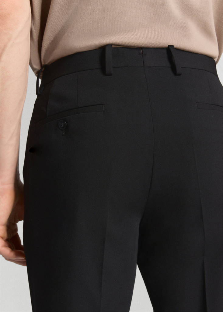 Stretch fabric super slim-fit suit trousers — Black