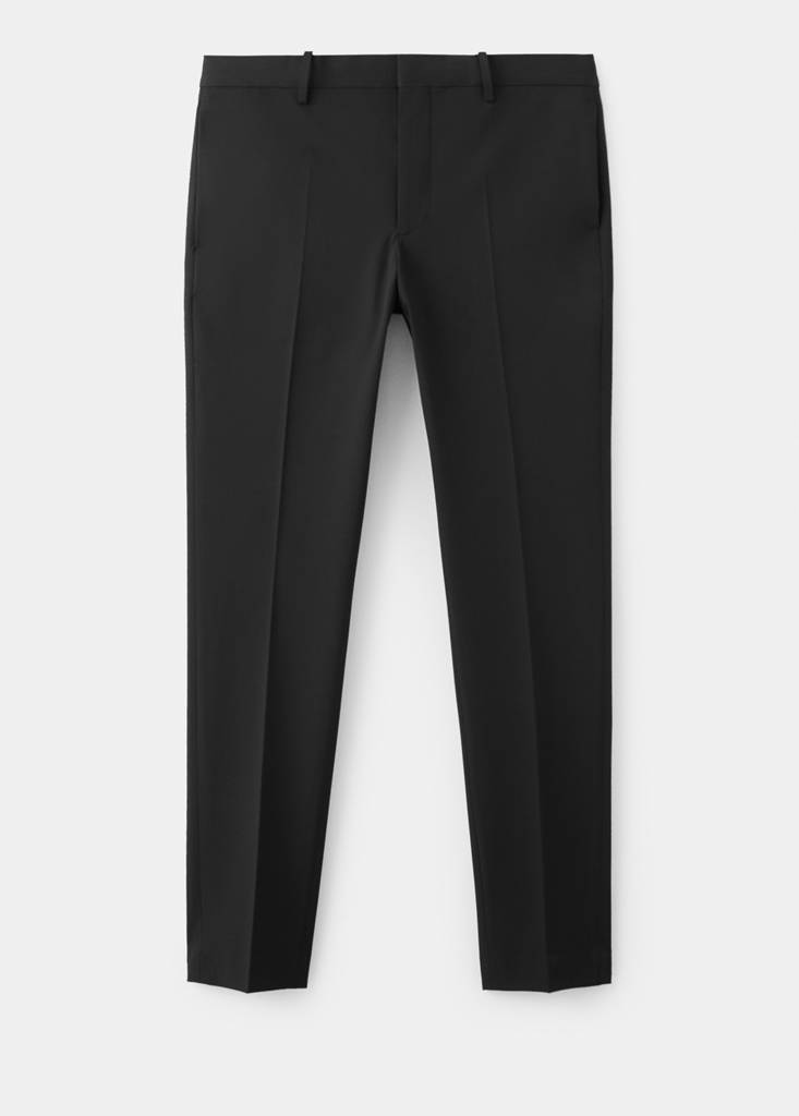 Stretch fabric super slim-fit suit trousers — Black