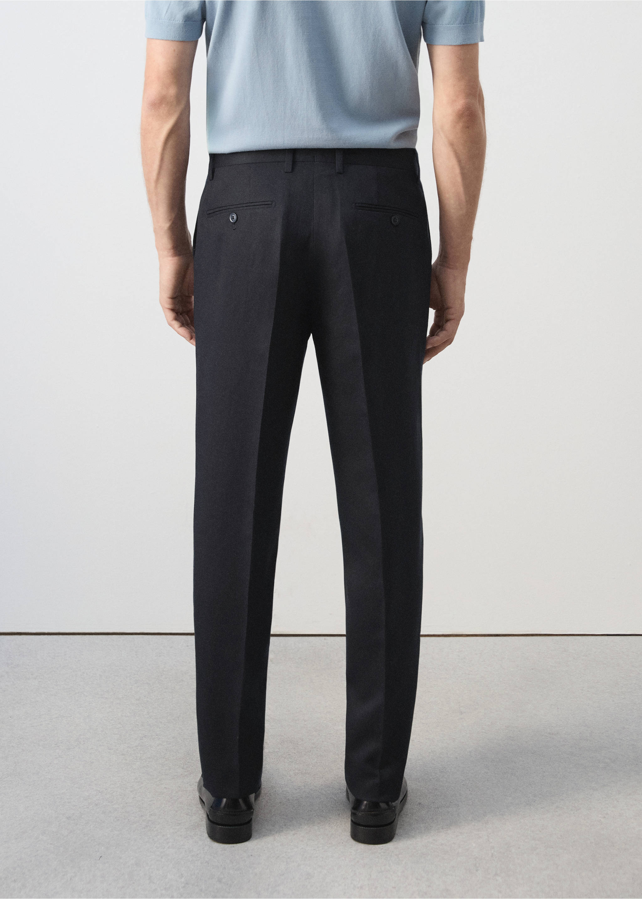 Pantalon de costume Amalfi slim fit - Verso de l’article, Bleu marine. Ref: 37081357-01.