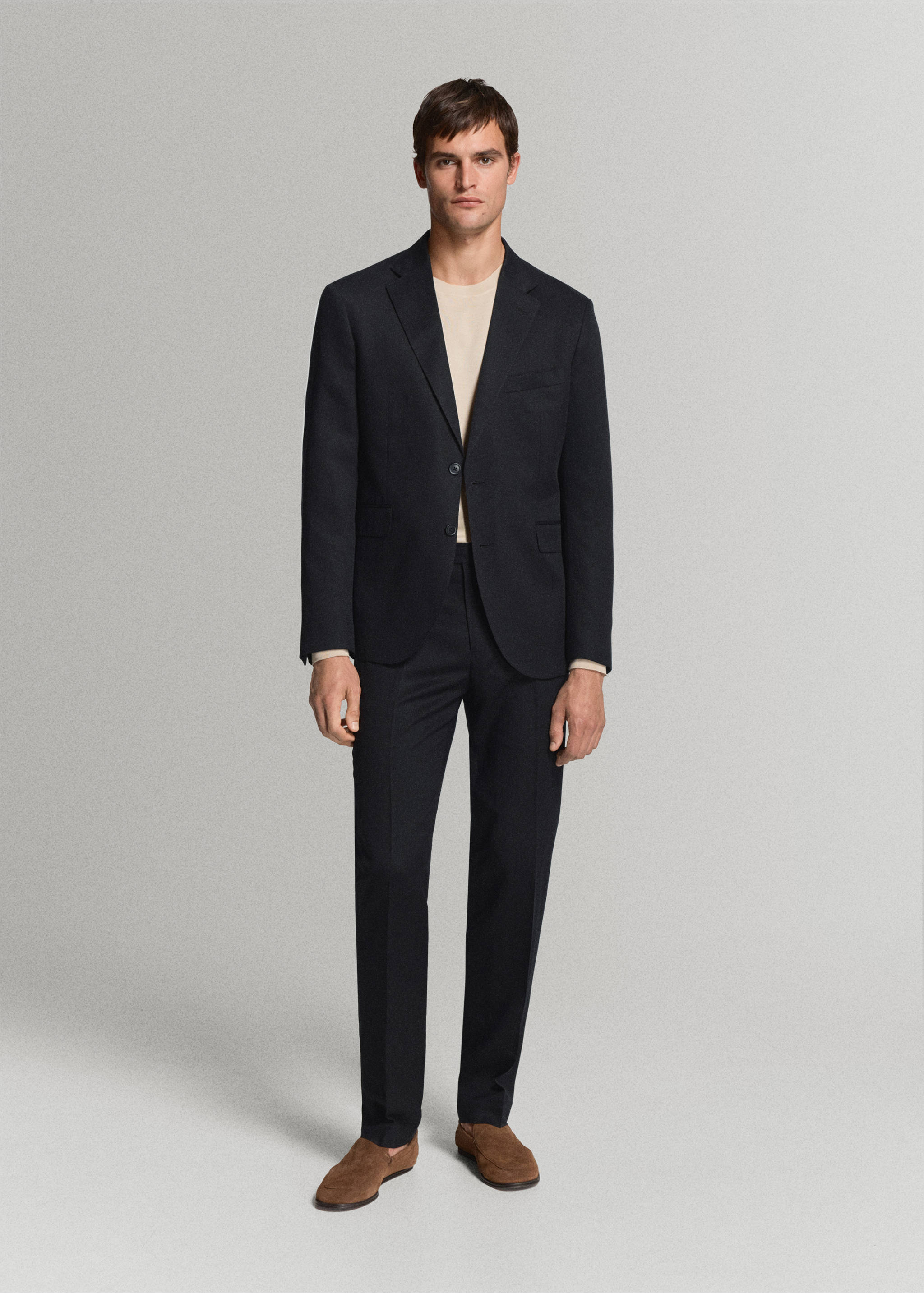 Amalfi slim fit suit trousers - General plane, Navy. Ref: 37081357-01.