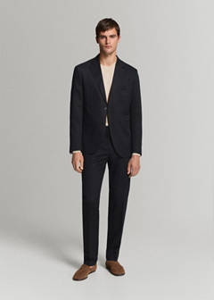 Amalfi slim fit suit trousers — Navy 11