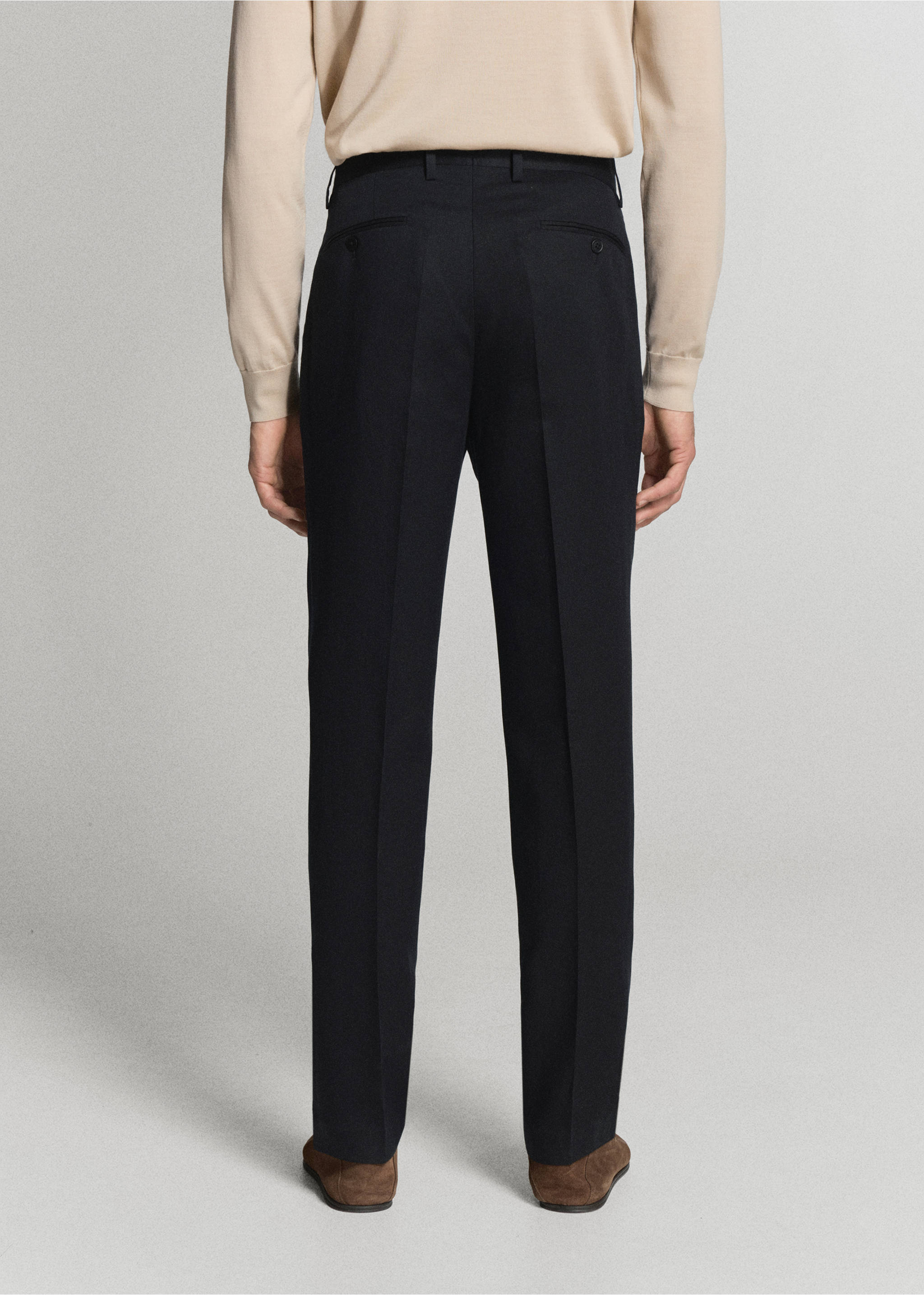 Amalfi slim fit suit trousers - Reverse of the article, Navy. Ref: 37081357-01.