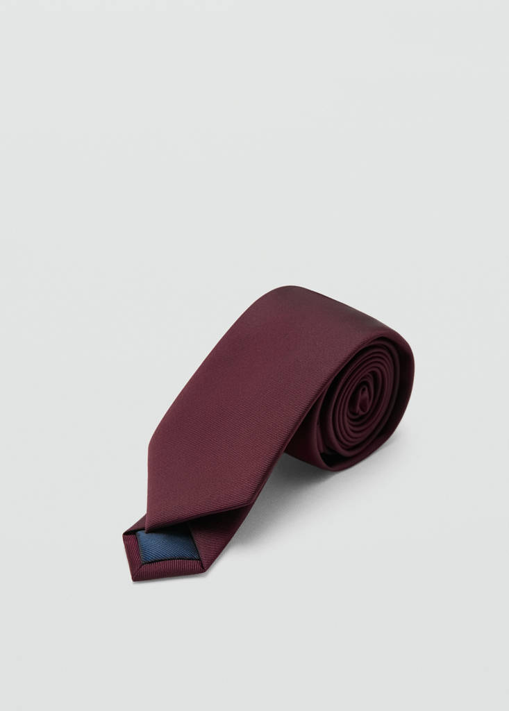 Smooth micro-structured tie — Burgundy