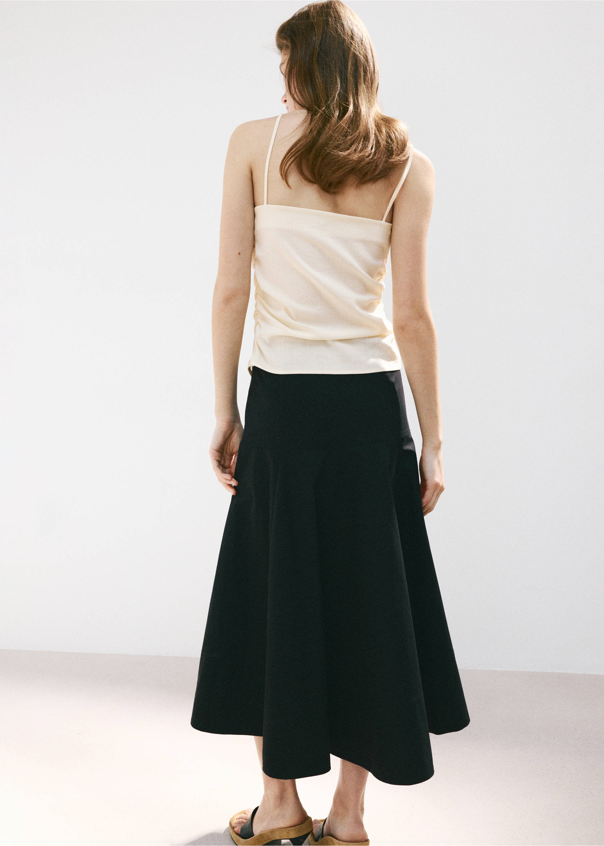 Draped strap top - Reverse of the article, Ecru. Ref: 37081359-00.