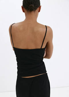 Draped strap top — Black 3