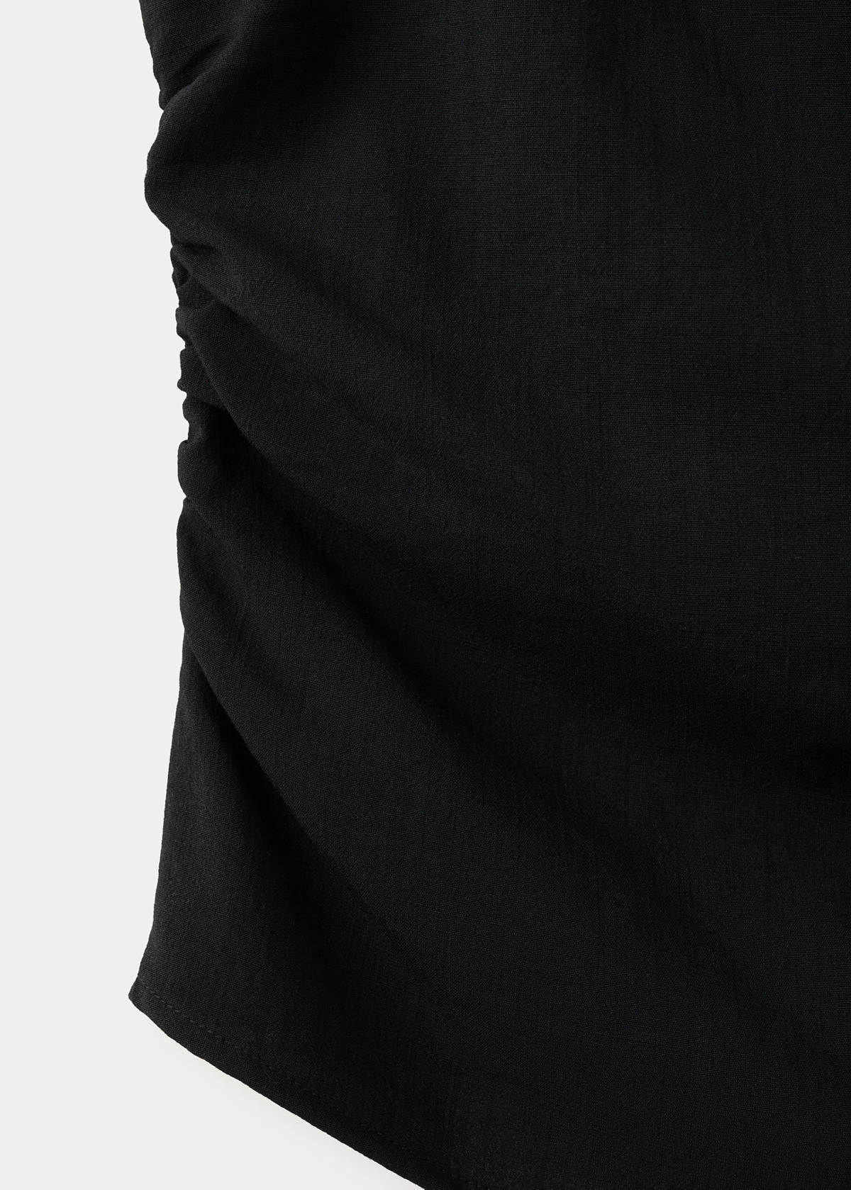 Draped strap top — Black