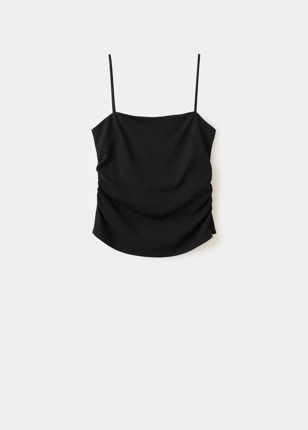 Draped strap top — Black