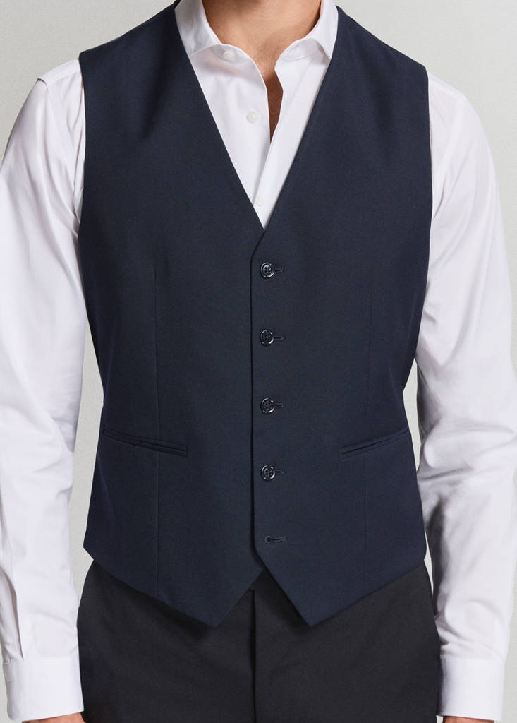 Milan slim fit suit gilet — Navy
