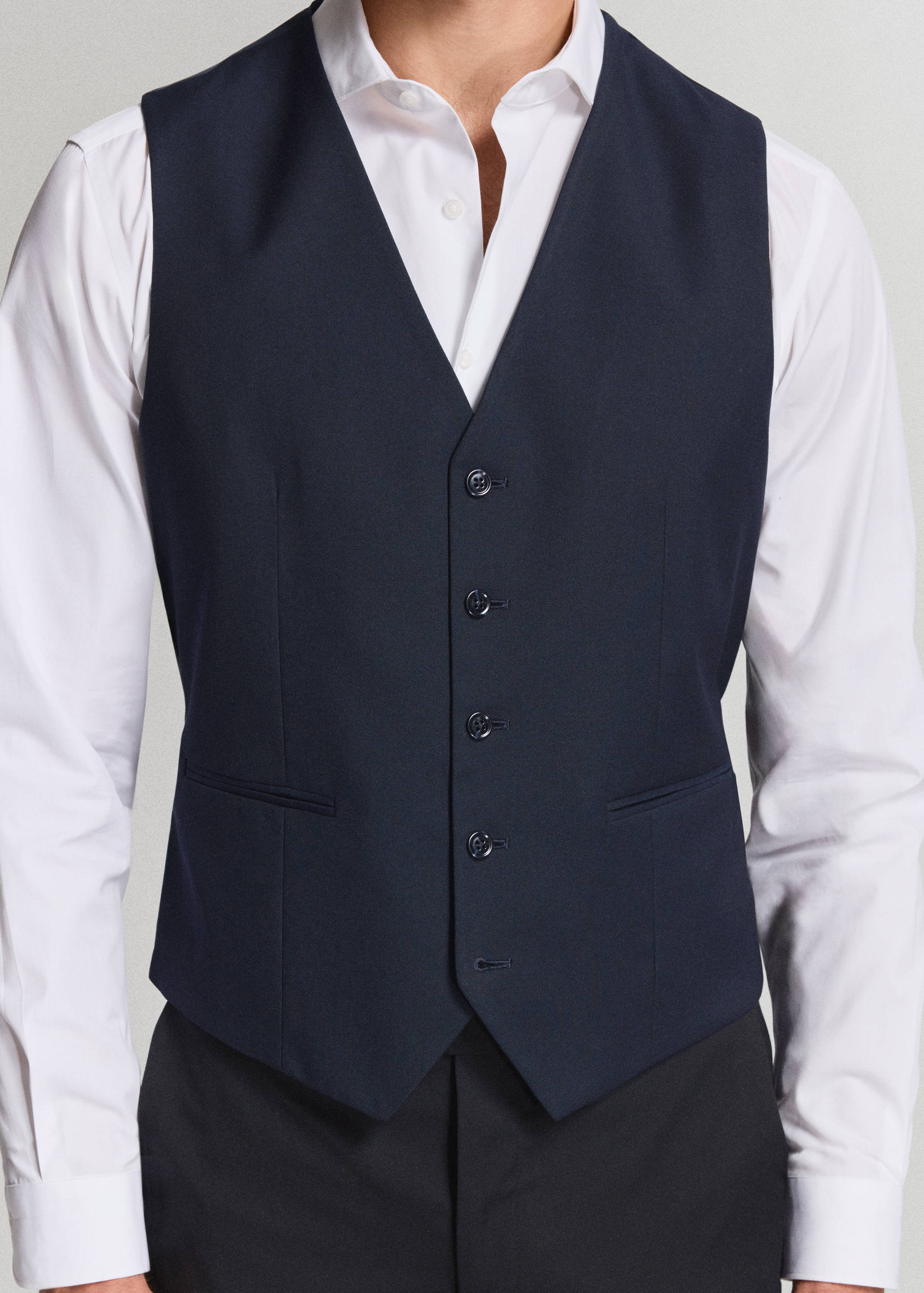 Milan slim fit suit gilet - Medium plane