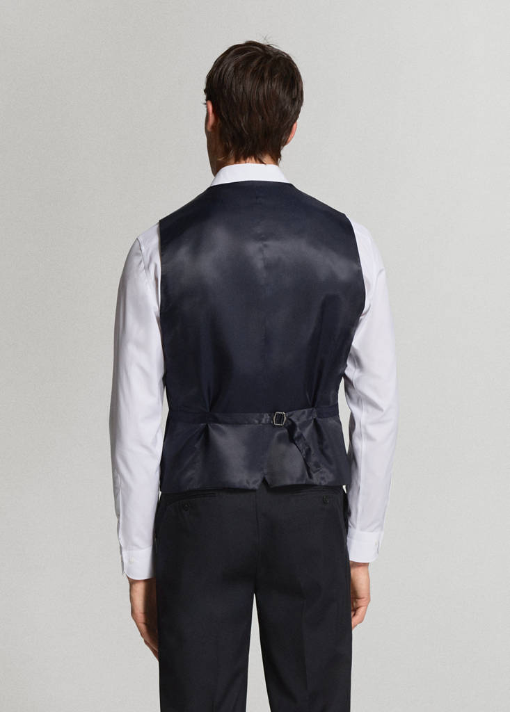 Milan slim fit suit gilet — Navy