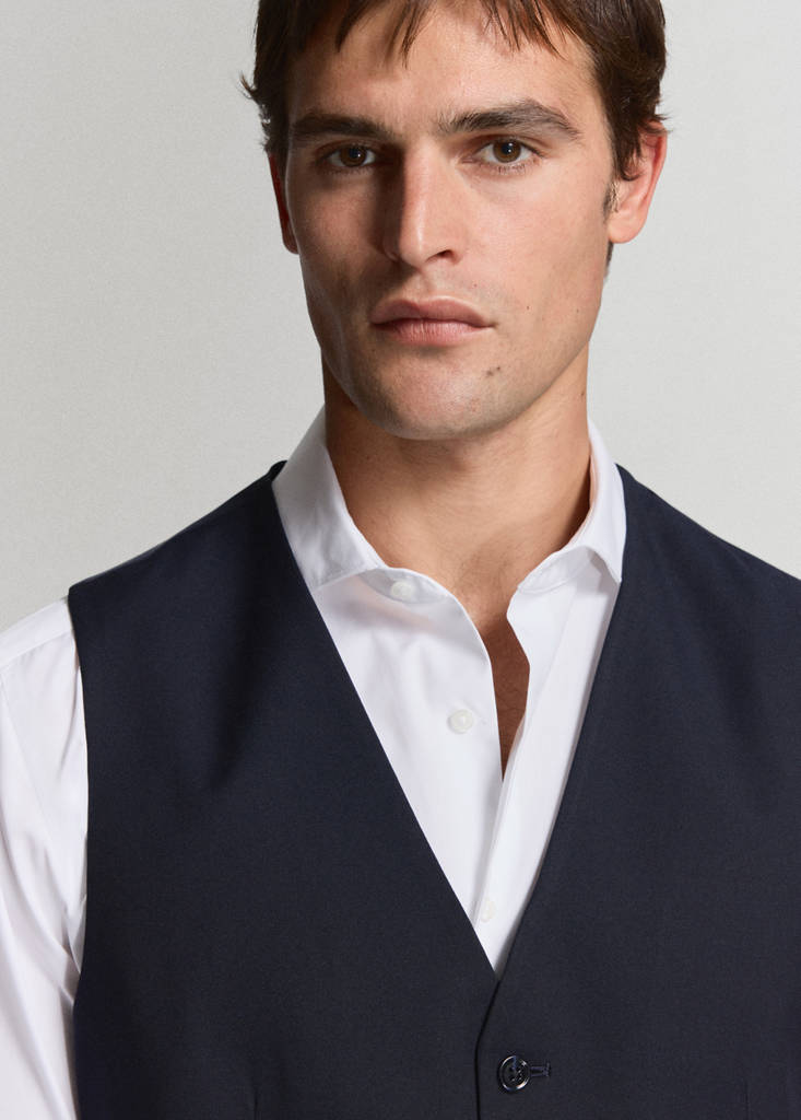 Milan slim fit suit gilet — Navy