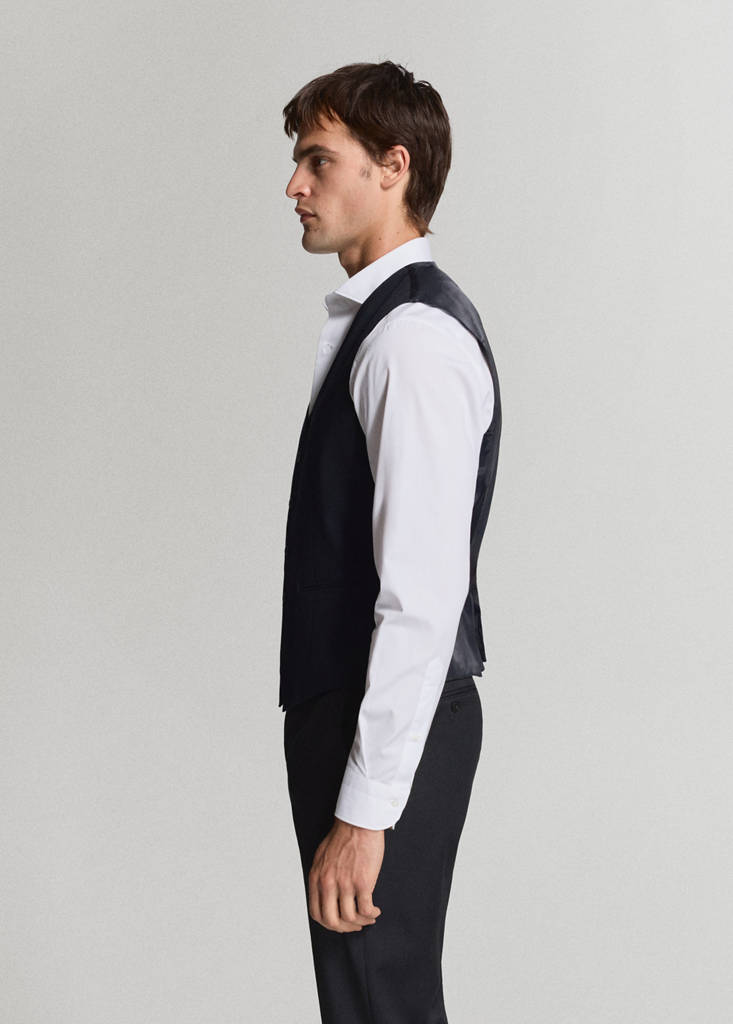 Milan slim fit suit gilet — Navy