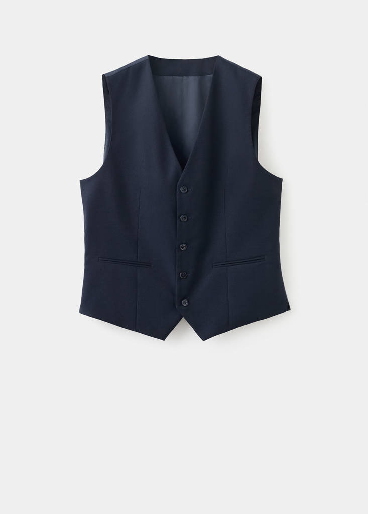 Milan slim fit suit gilet — Navy