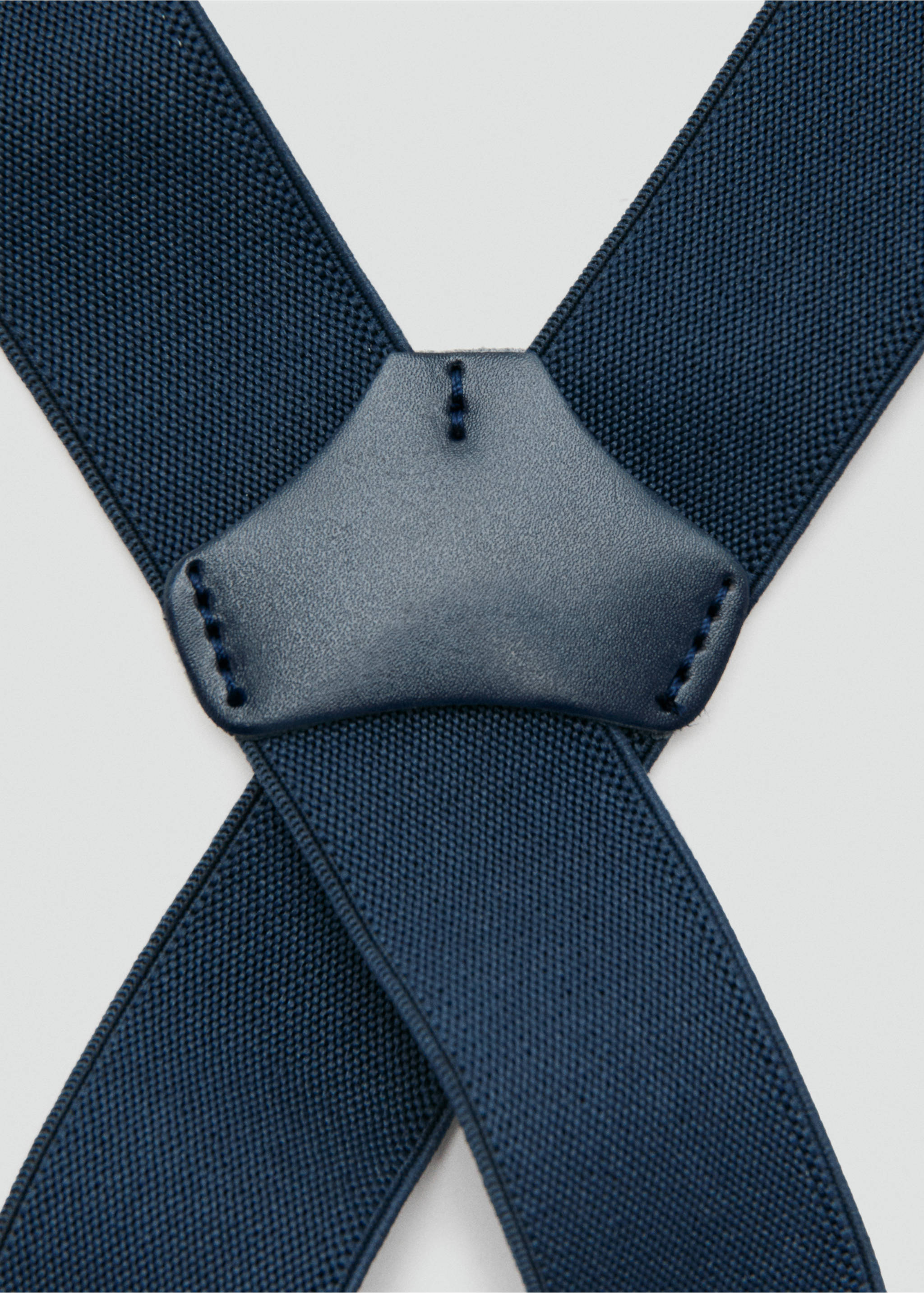 Adjustable elastic straps with leather details - Medium plane, Navy. Ref: 37081362-00.