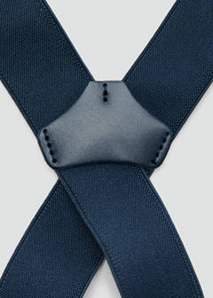 Adjustable elastic straps with leather details — Navy 2