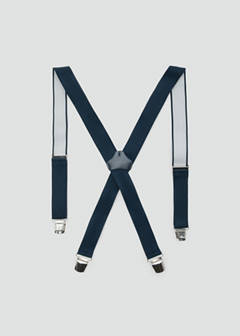 Adjustable elastic straps with leather details — Navy 1