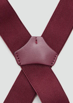Adjustable elastic straps with leather details — Burgundy 2