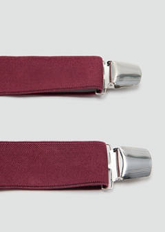 Adjustable elastic straps with leather details — Burgundy 3