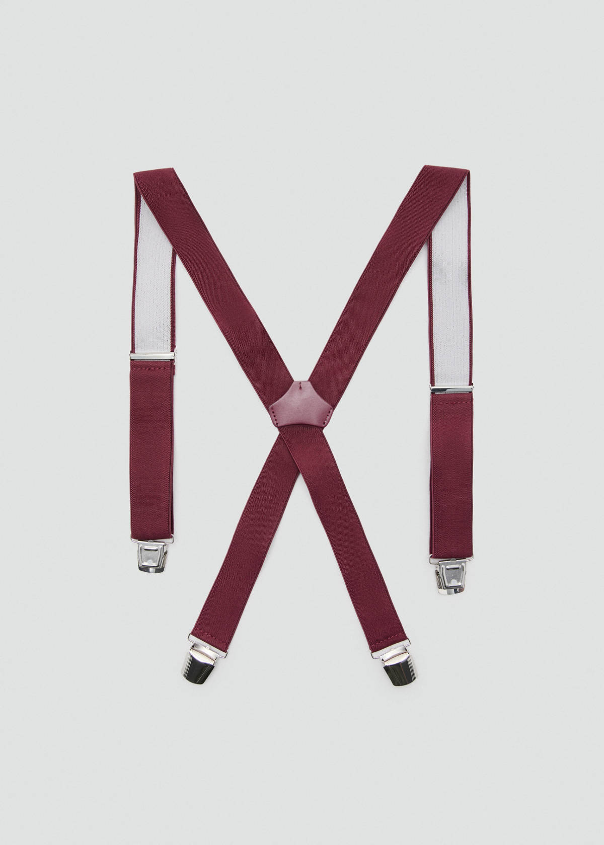 Adjustable elastic straps with leather details — Burgundy