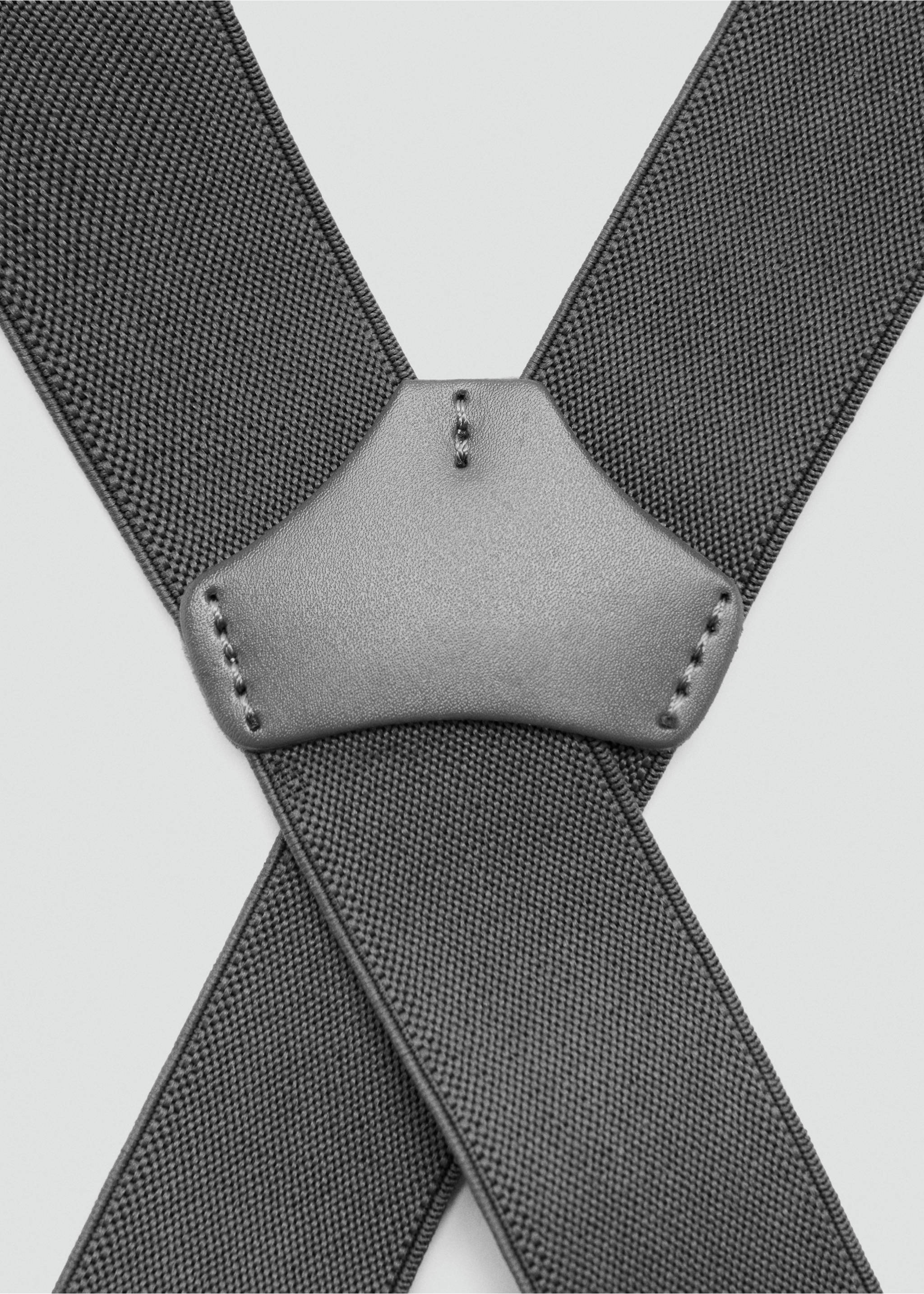 Adjustable elastic straps with leather details - Medium plane, Grey. Ref: 37081362-00.