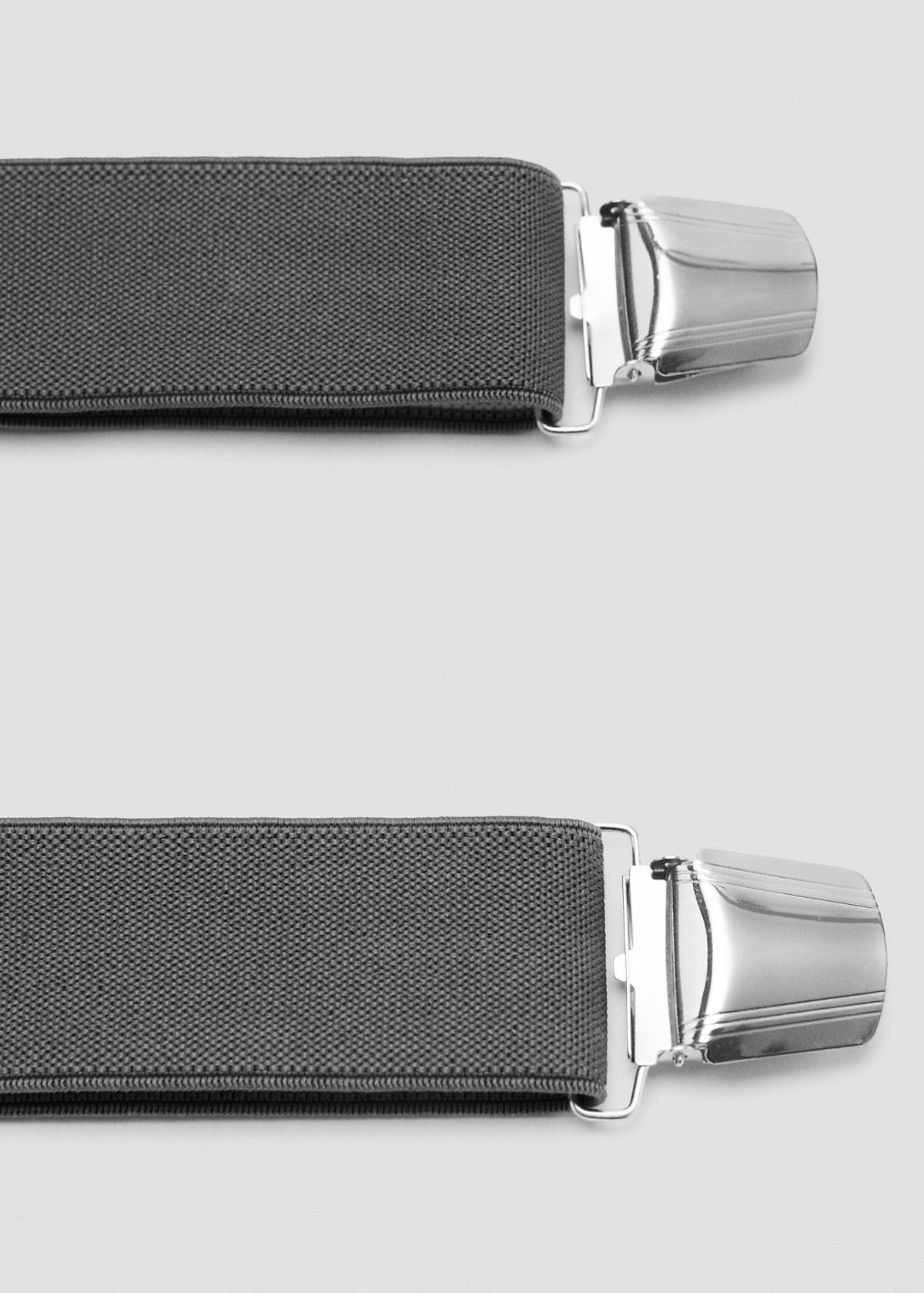 Adjustable elastic straps with leather details — Grey