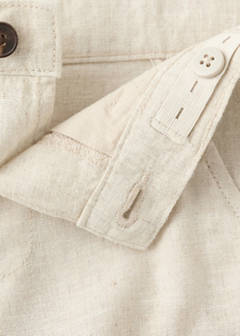 Straight linen Bermuda shorts — Sand 3