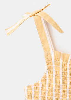 Striped playsuit with ruched detail — Yellow 5