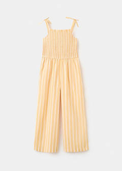 Striped playsuit with ruched detail — Yellow 2