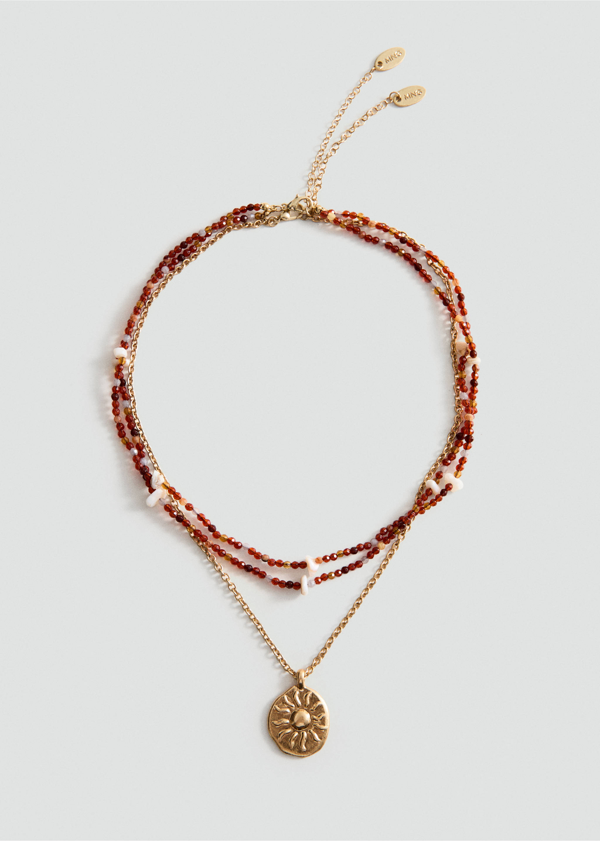 Set 2 combined necklaces - Article without model, Gold. Ref: 37081365-00.