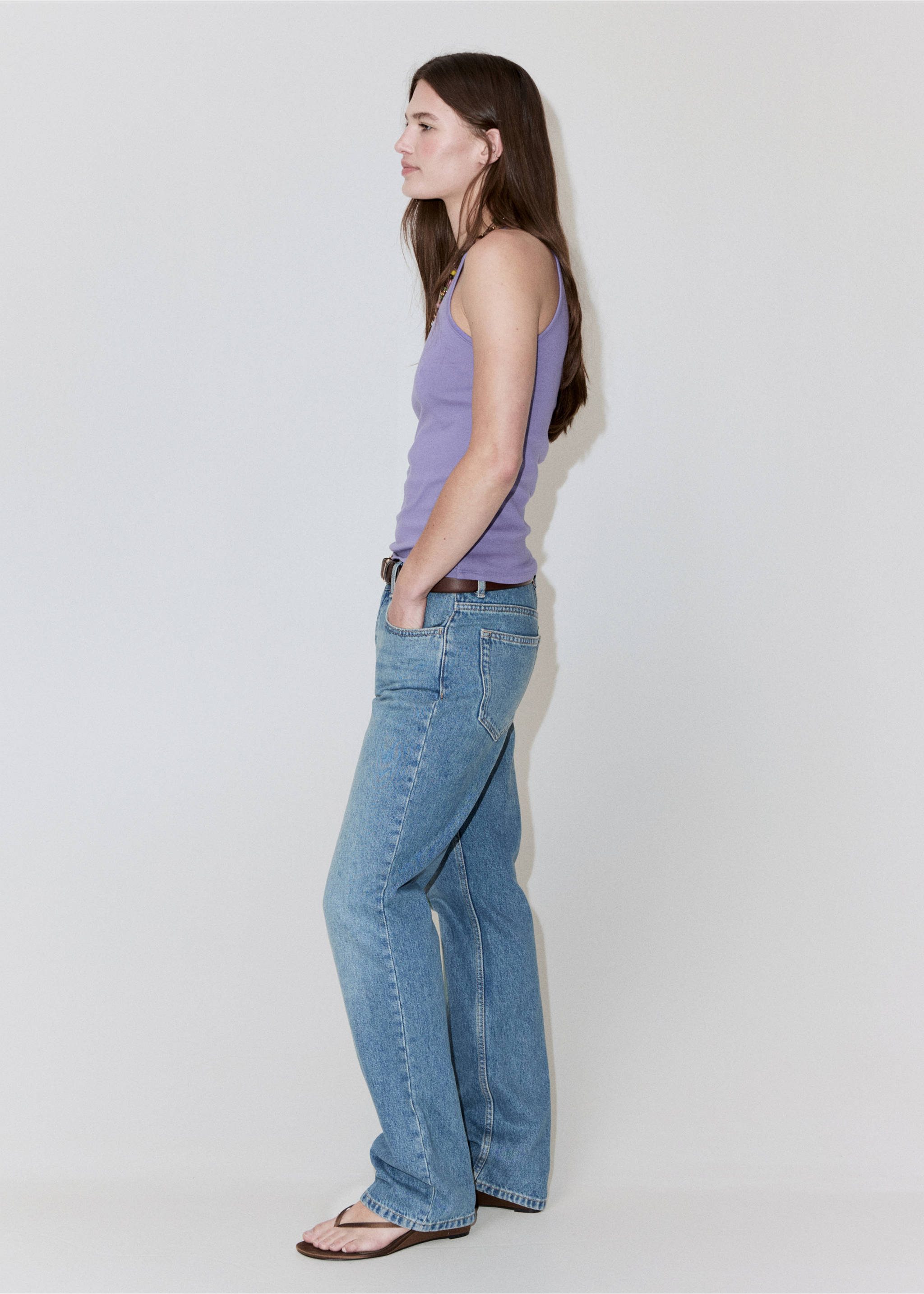 Top algodón halter - Plano general, Morado claro/pastel. Ref: 37081367-00.