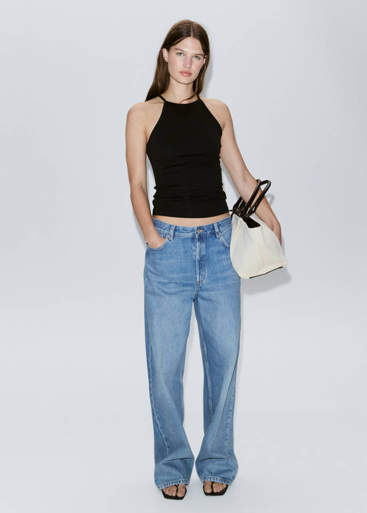 Halter cotton top — Black