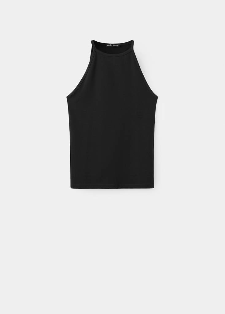 Halter cotton top — Black