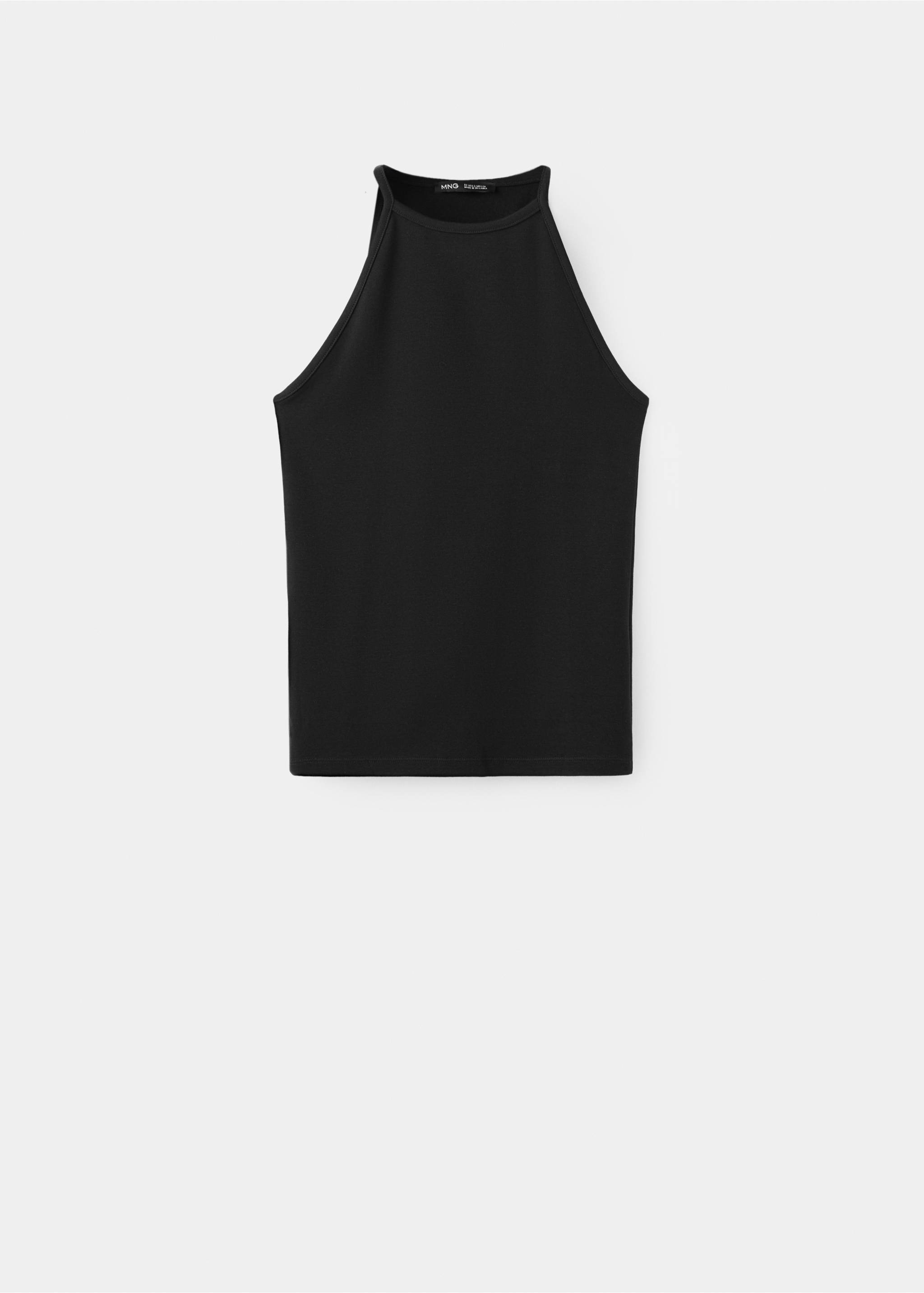Halter cotton top - Article without model, Black. Ref: 37081367-00.