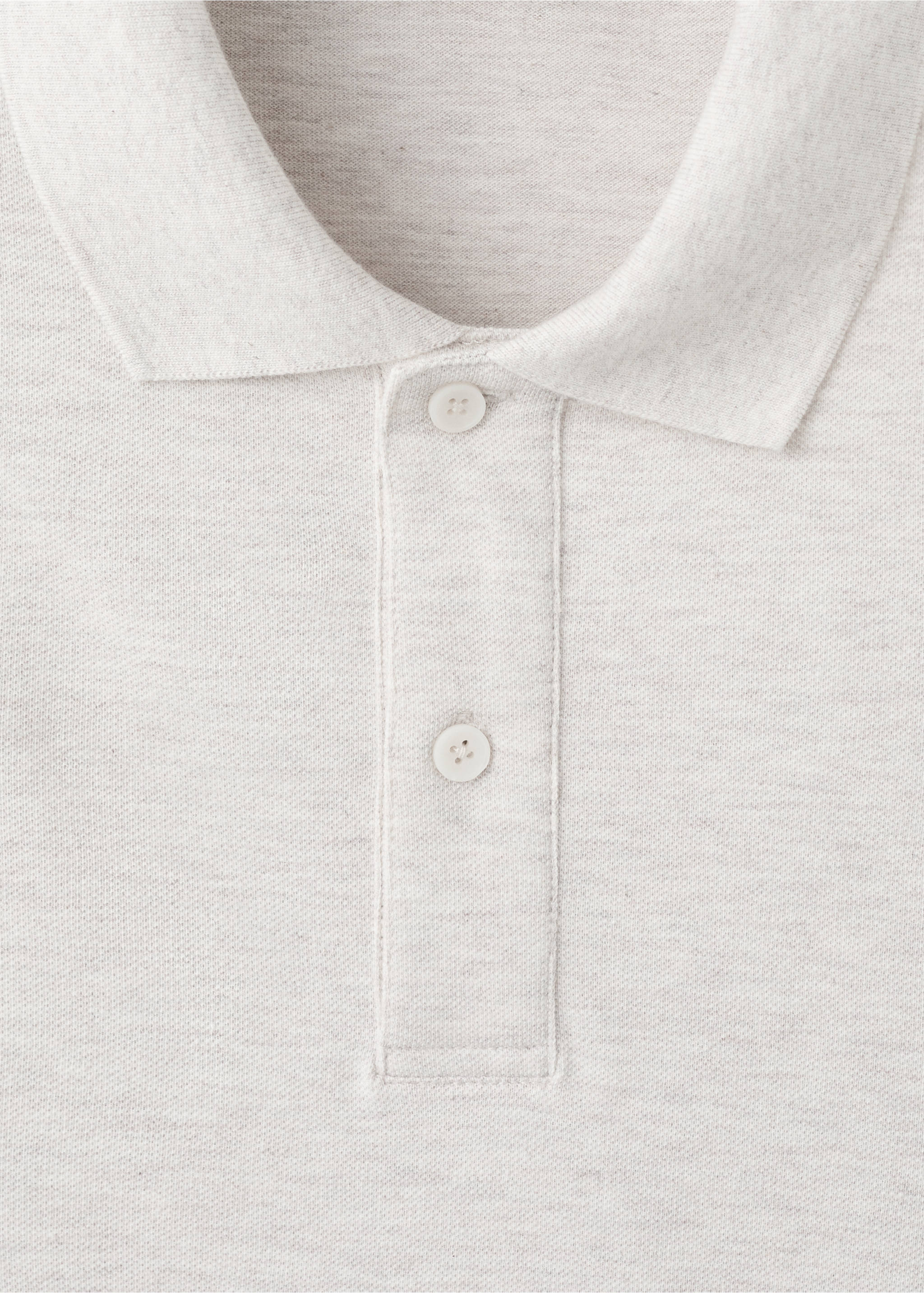 Regular-fit cotton piqué polo shirt - Details of the article 8, Beige. Ref: 37081368-00.