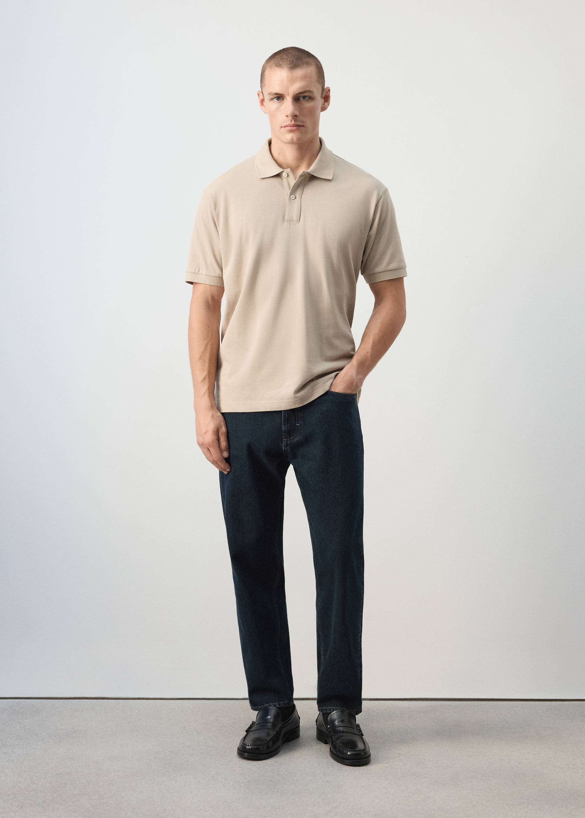 100% cotton piqué polo - General plane