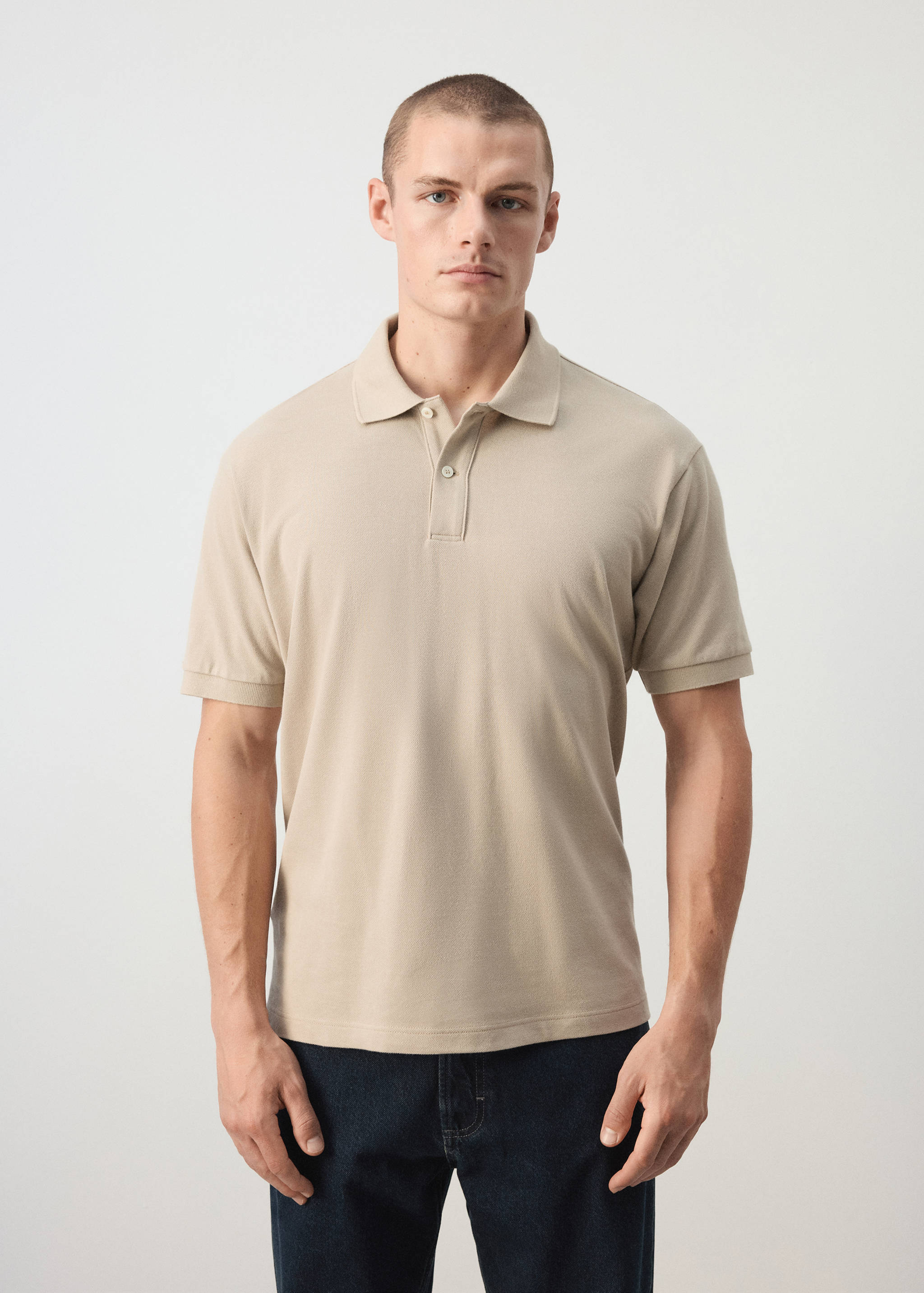 100% cotton piqué polo - Medium plane