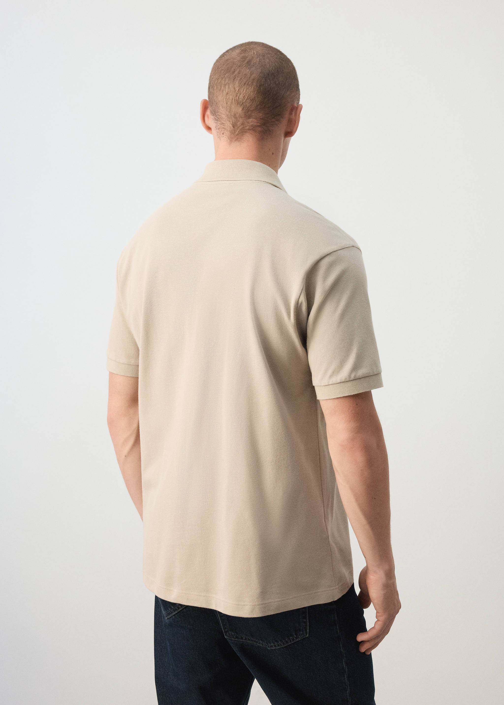 100% cotton piqué polo - Reverse of the article