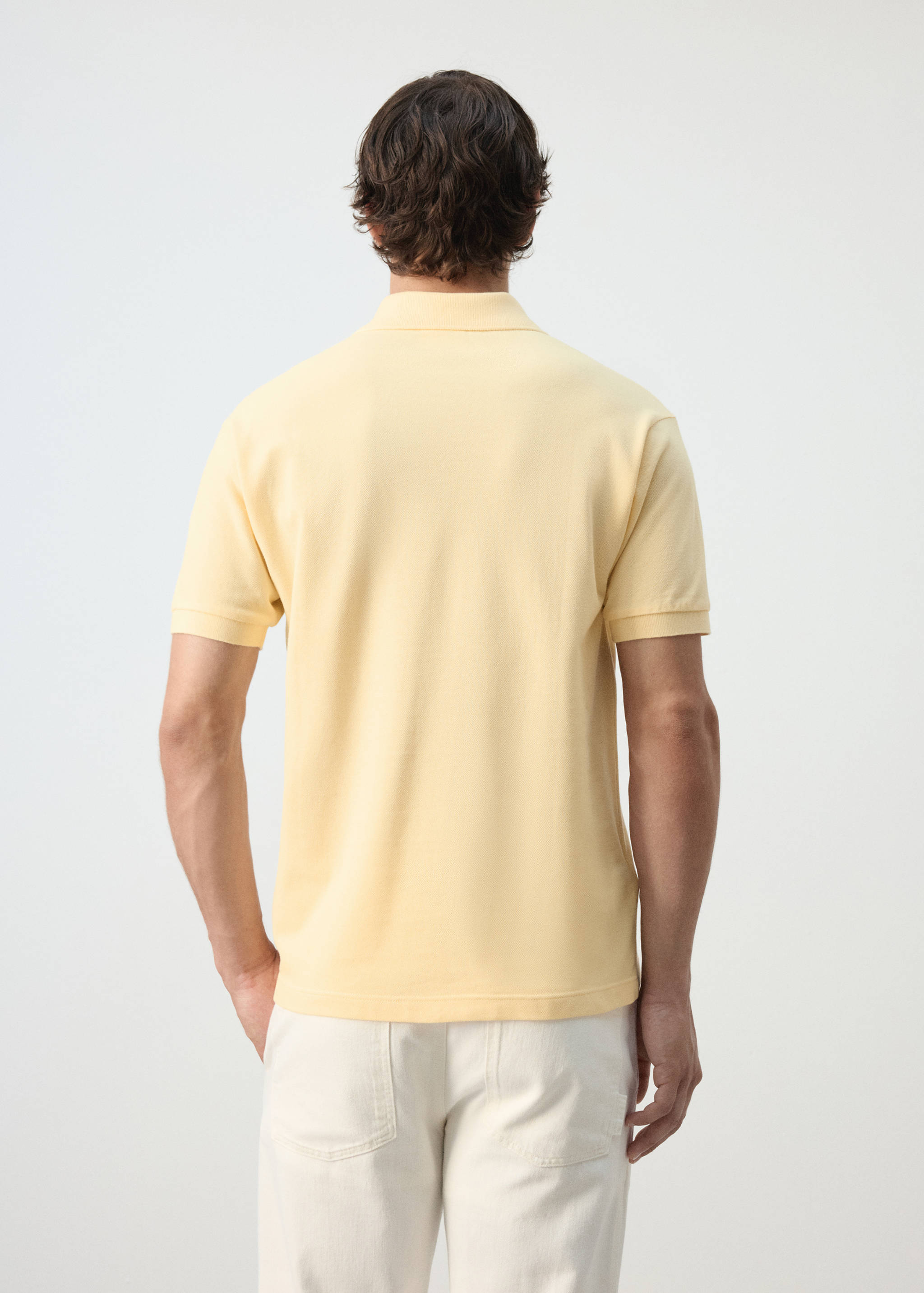 Regular-fit cotton piqué polo shirt - Reverse of the article