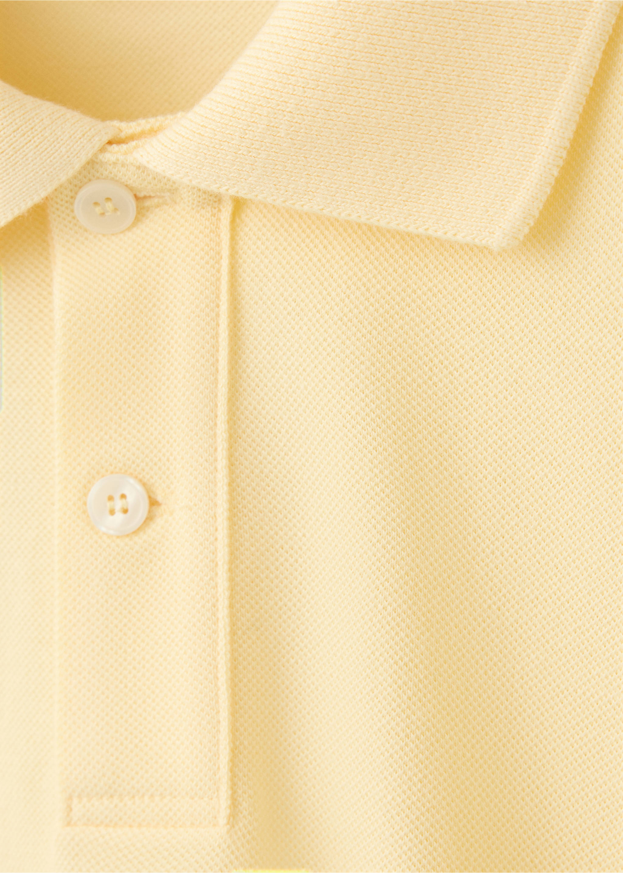 100% cotton piqué polo - Details of the article 8, Yellow. Ref: 37081368-00.