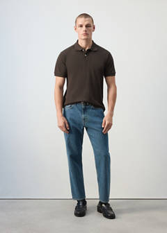100% cotton piqué polo — Brown 2
