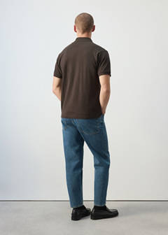 100% cotton piqué polo — Brown 3