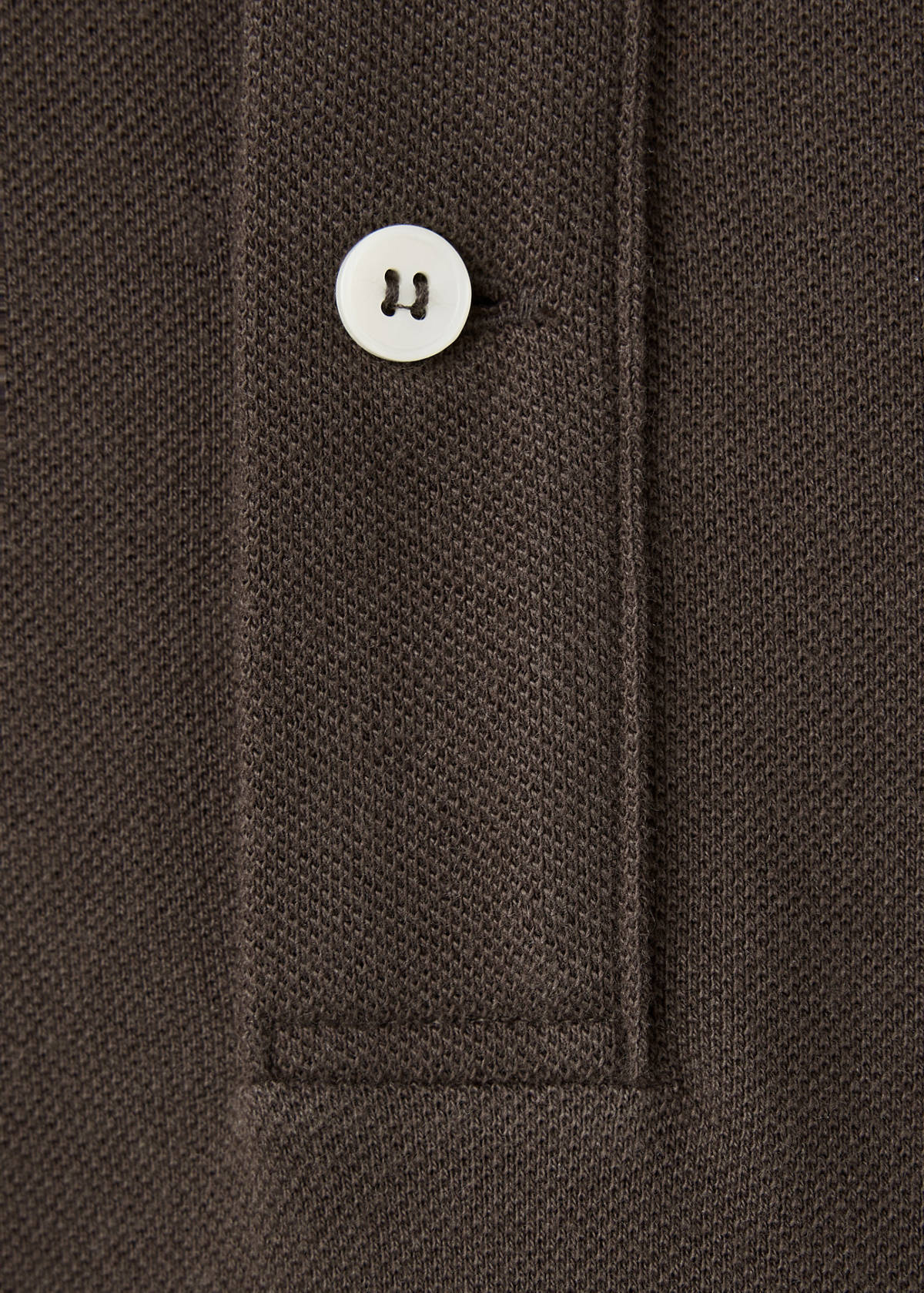 100% cotton piqué polo — Brown