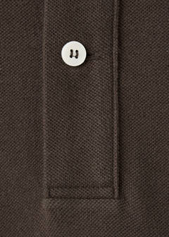 100% cotton piqué polo — Brown 7