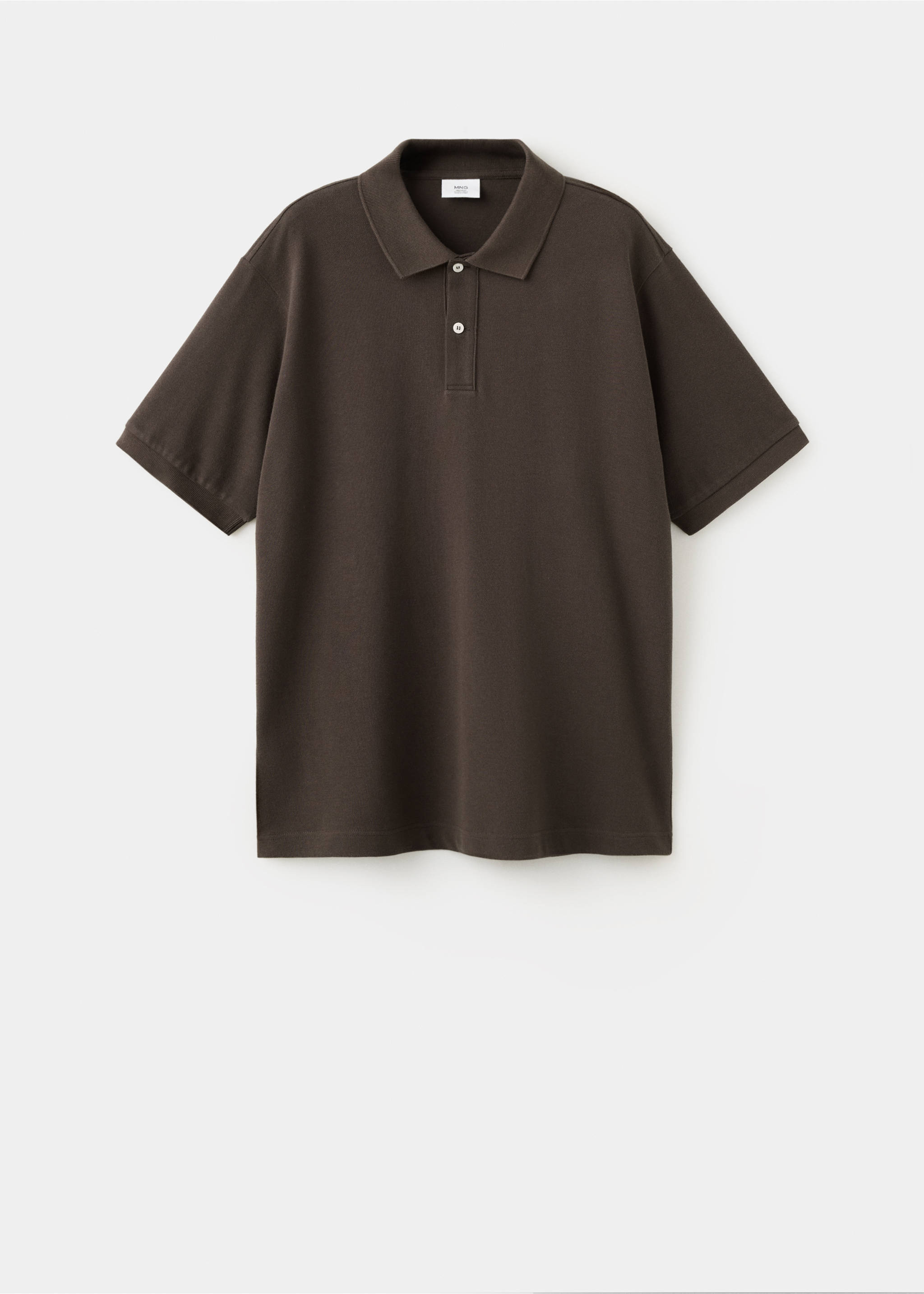 100% cotton piqué polo - Article without model, Brown. Ref: 37081368-00.