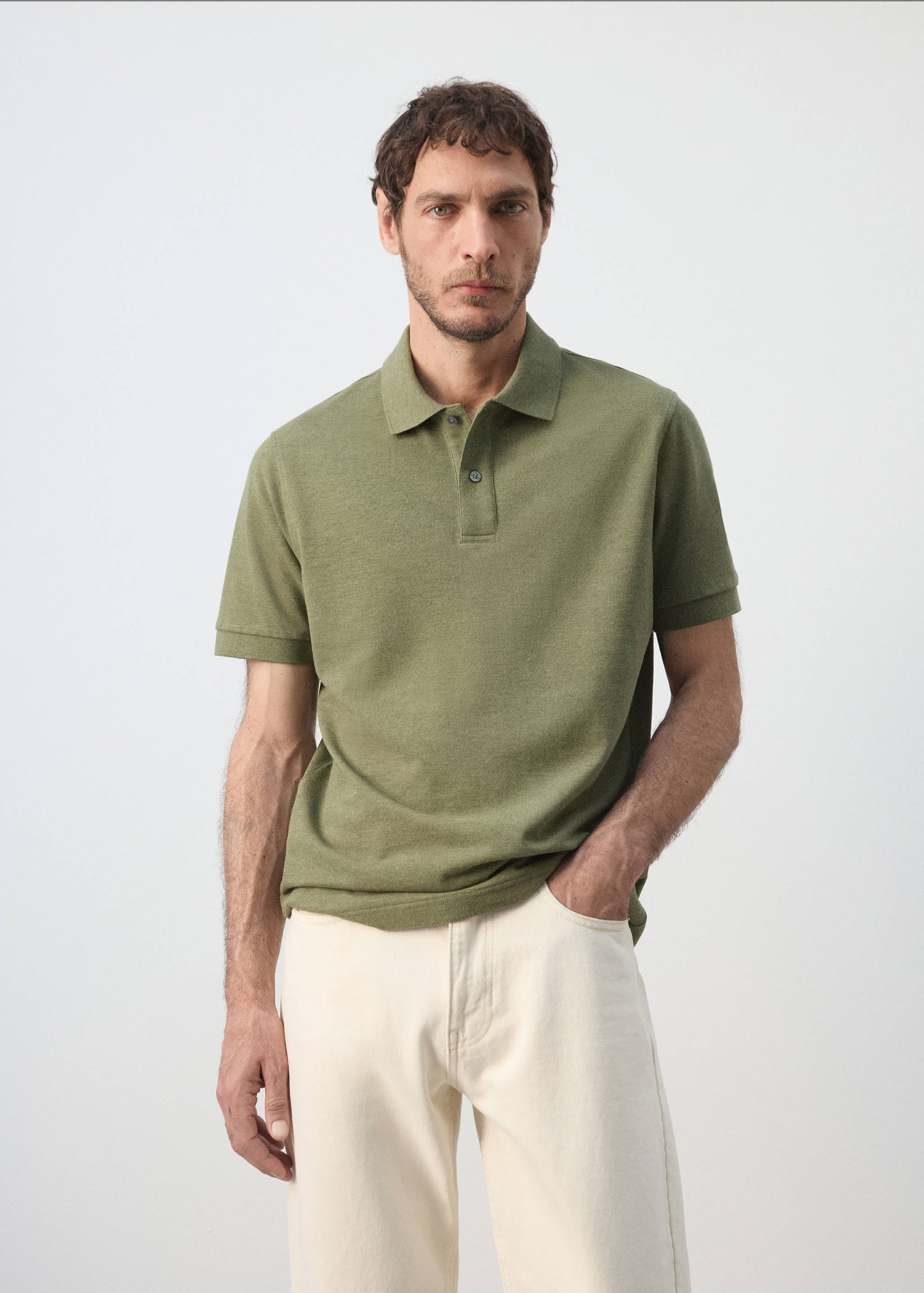 Polo regular fit algodón piqué - Plano medio