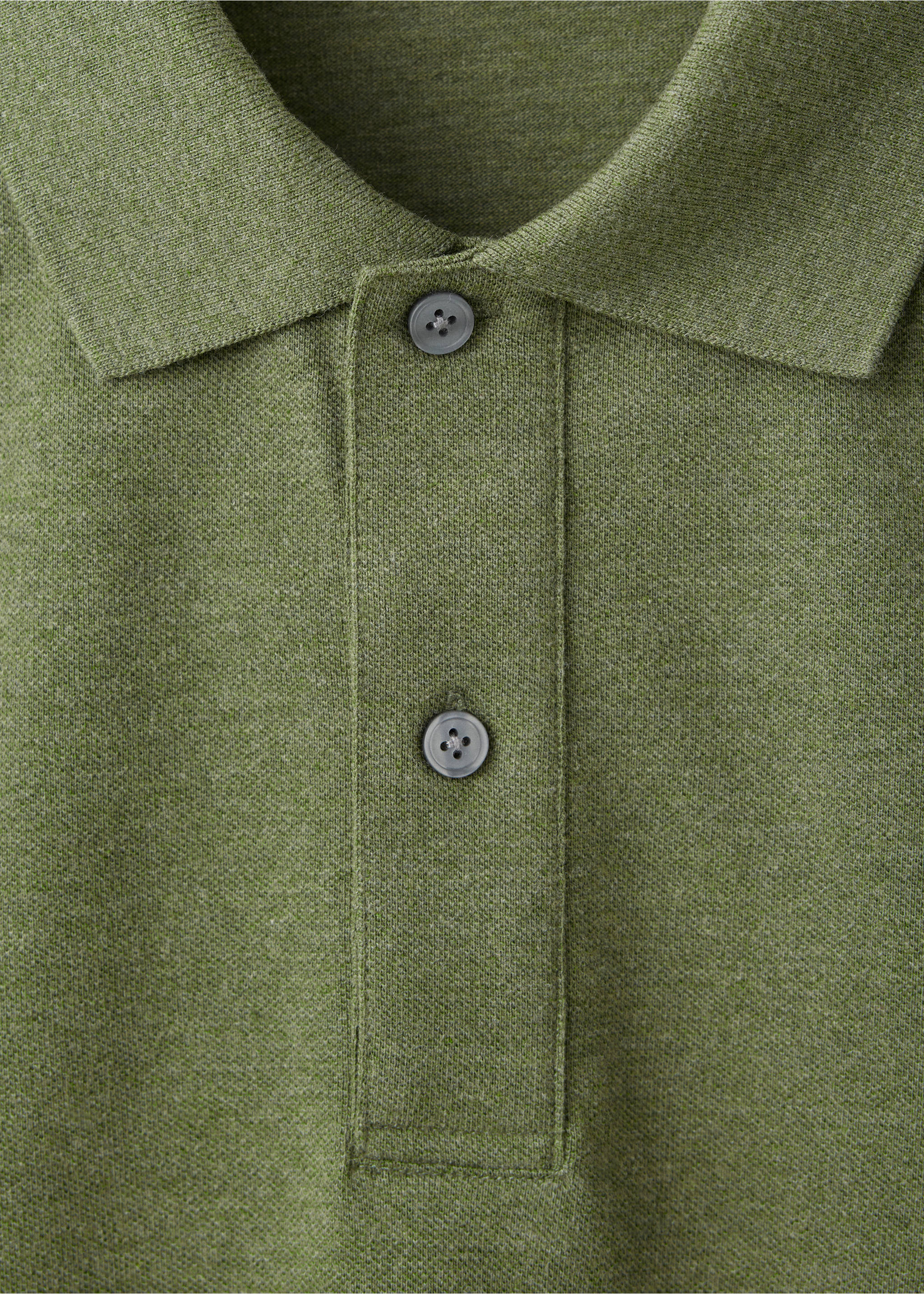 Regular-fit cotton piqué polo shirt - Details of the article 8, Green. Ref: 37081368-00.